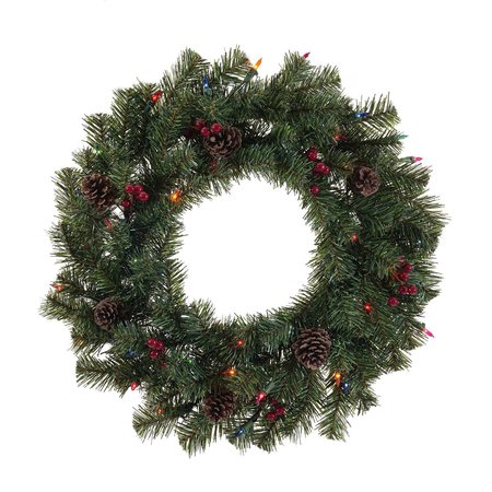 CELEBRATIONS 24 in. D Incandescent Prelit Decorated Multicolored Christmas Wreath W20-90-35LM